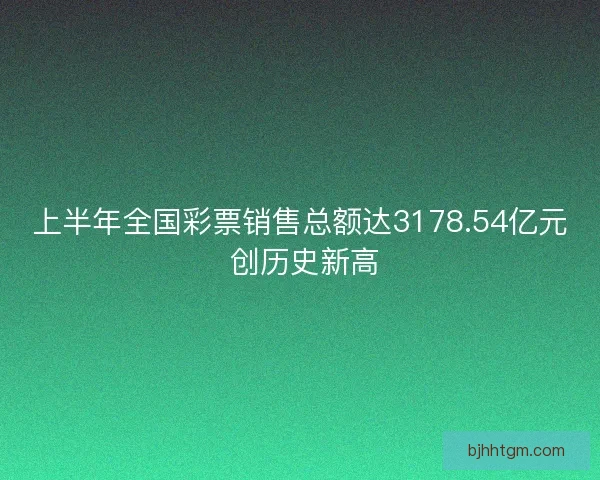 上半年全国彩票销售总额达3178.54亿元 创历史新高