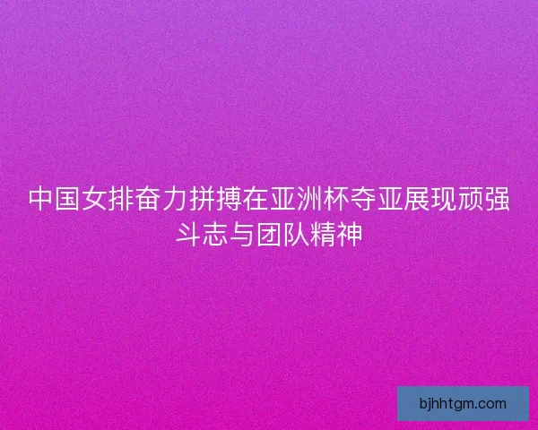中国女排奋力拼搏在亚洲杯夺亚展现顽强斗志与团队精神