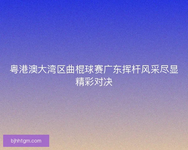 粤港澳大湾区曲棍球赛广东挥杆风采尽显精彩对决